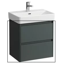 Laufen Base 2.0 mosdószekrény 2 fiókkal 52x36x52 cm, szürke kivitelben