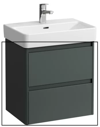 Laufen Base 2.0 mosdószekrény 2 fiókkal 52x36x52 cm, szürke kivitelben