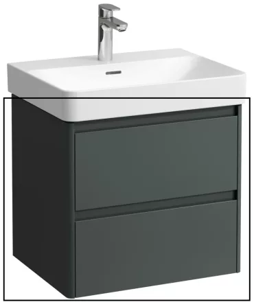 Laufen Base 2.0 mosdószekrény 2 fiókkal 57x45x52 cm, szürke kivitelben