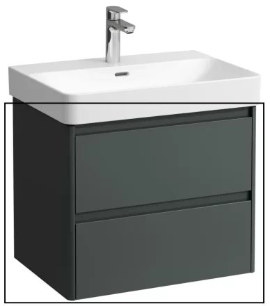 Laufen Base 2.0 mosdószekrény 2 fiókkal 62x45x52 cm, szürke kivitelben