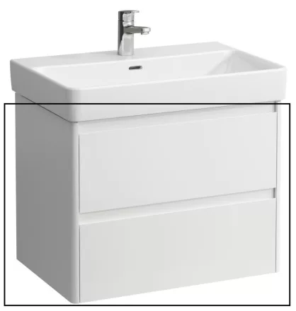 Laufen Base 2.0 mosdószekrény 2 fiókkal 67x45x52 cm, fényes fehér kivitelben