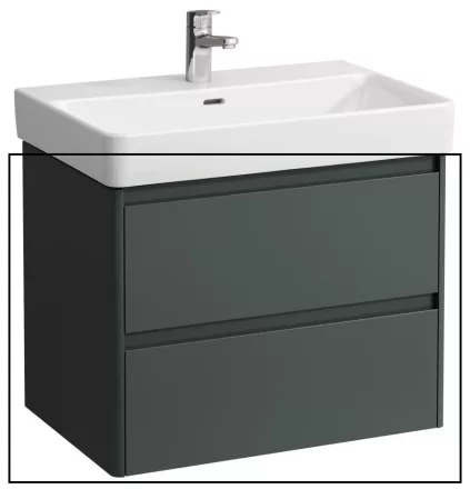 Laufen Base 2.0 mosdószekrény 2 fiókkal 67x45x52 cm, szürke kivitelben