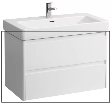 Laufen Base 2.0 mosdószekrény 2 fiókkal 82x45x52 cm, fényes fehér kivitelben