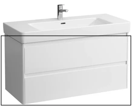 Laufen Base 2.0 mosdószekrény 2 fiókkal 102x45x52 cm, fényes fehér kivitelben