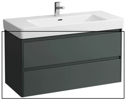 Laufen Base 2.0 mosdószekrény 2 fiókkal 102x45x52 cm, szürke kivitelben