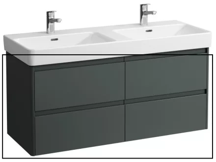 Laufen Base 2.0 mosdószekrény 4 fiókkal 117x45x52 cm, szürke kivitelben
