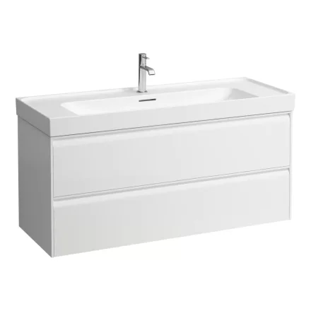 Laufen Meda két fiókos fali alsószekrény H814111 mosdóhoz, matt fehér H4216320112601
