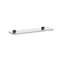   Laufen Frame 25 víztiszta üvegpolc 45x12 cm matt fekete rögzítővel H4475809004501