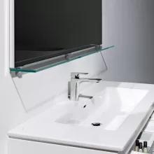   Laufen Frame 25 víztiszta üvegpolc 100x12 cm fényes alumínium rögzítővel H4475869000001