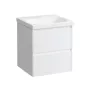 Laufen Lua kerámia mosdó 50x46 cm csaplyuk és túlfolyó nélkül, LCC bevonattal, fehér H8100814001421