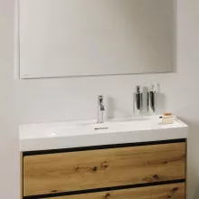   Laufen Meda porcelán mosdó pakolófelülettel 100x46 cm csaplyukkal és túlfolyóval, matt fehér H8101197571041
