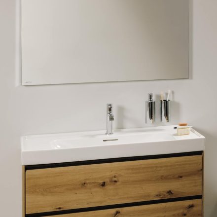 Laufen Meda porcelán mosdó pakolófelülettel 100x46 cm csaplyukkal és túlfolyóval, matt fehér H8101197571041