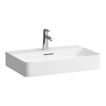   Laufen Val mosdó 65x42 cm egy csaplyukkal és túlfolyóval, matt fekete H8102847161041