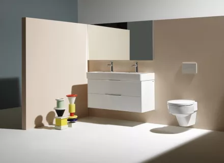 Laufen Val matt fehér mosdó 120x42 cm, 2 csaplyukkal és túlfolyó nélkül H8102897571151