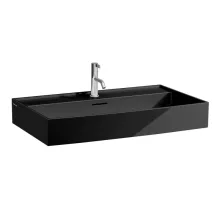   Laufen Kartell by Laufen mosdó 80x46 cm egy csaplyukkal és túlfolyóval, fényes fekete H8103360201041