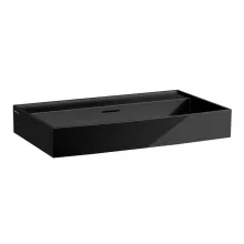   Laufen Kartell by Laufen túlfolyós mosdó 80x46 cm csaplyuk nélkül, fényes fekete H8103360201091