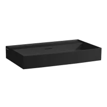   Laufen Kartell by Laufen túlfolyós mosdó 80x46 cm csaplyuk nélkül, matt fekete H8103367161091