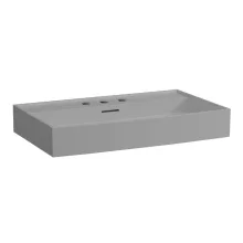   Laufen Kartell by Laufen mosdó 80x46 cm három csaplyukkal és túlfolyóval, matt szürke H8103367591081