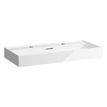   Laufen Kartell by Laufen kerámia mosdó 100x46 cm kettő csaplyukkal és túlfolyóval, fehér H8103370001071