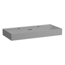   Laufen Kartell by Laufen kerámia mosdó 100x46 cm kettő csaplyukkal és túlfolyóval, matt szürke H8103377591071
