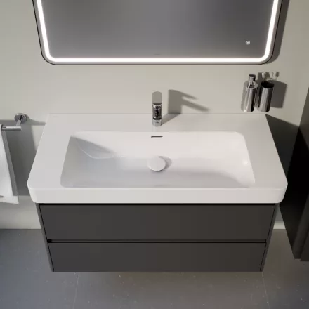 Laufen Pro X porcelán mosdó 105x46 cm csaplyukkal és túlfolyóval, fehér kivitelben.
