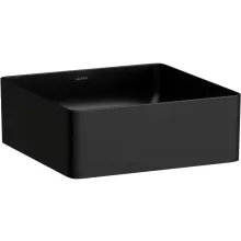   Laufen Living SaphirKeramik mosdótál 36x36 cm csaplyuk és túlfolyó nélkül, matt fekete H8114337161121