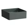 Laufen Living SaphirKeramik mosdótál 36x36 cm csaplyuk és túlfolyó nélkül, matt grafit H8114337581121
