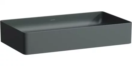 Laufen Living SaphirKeramik mosdótál 60x34 cm csaplyuk és túlfolyó nélkül, matt grafit H8114347581121