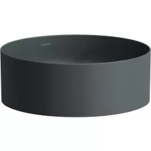   Laufen Living SaphirKeramik mosdótál 38x38 cm csaplyuk és túlfolyó nélkül, matt grafit H8114357581121