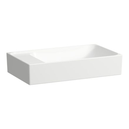 Laufen Meda porcelán kézmosó 60x35 cm csaplyuk és túlfolyó nélkül, balos/fehér H8121130001121