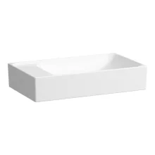   Laufen Meda porcelán kézmosó 60x35 cm csaplyuk és túlfolyó nélkül, LCC bevonattal, balos/fehér H8121134001121