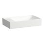 Laufen Meda porcelán kézmosó 60x35 cm csaplyuk és túlfolyó nélkül, LCC bevonattal, balos/fehér H8121134001121