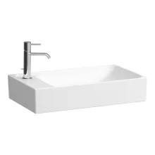   Laufen Meda porcelán kézmosó 60x35 cm csaplyukkal és túlfolyó nélkül, LCC bevonattal, balos/fehér H8121134001131