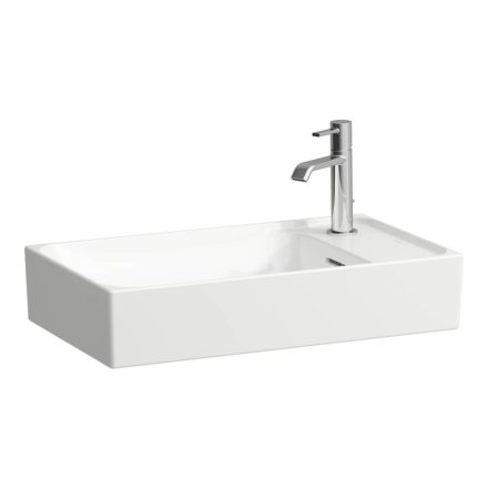 Laufen Meda porcelán kézmosó 60x35 cm csaplyukkal és túlfolyó nélkül, jobbos/matt fehér H8121137571141