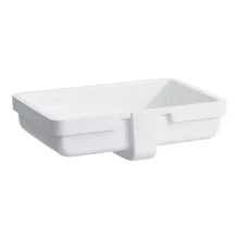   Laufen Living City alulról beépíthető kerámia mosdó 49x31 cm csiszolt felső és mázas alsó felülettel, csaplyuk és túlfolyó nélkül, matt fehér H8124317571551