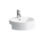 Laufen Living City félig beépíthető kerámia mosdó 46x46 cm egy csaplyukkal és túlfolyóval, fehér H8134310001041