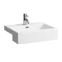 Laufen Living City félig beépíthető kerámia mosdó 55x46 cm egy csaplyukkal és túlfolyóval, fehér H8134320001041