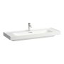 Laufen Meda porcelán mosdó 120x46 cm túlfolyóval és csaplyuk nélkül, LCC bevonattal, fehér H8141114001091