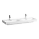 Laufen Meda porcelán dupla mosdó 130x46 cm 2 csaplyukkal és túlfolyóval, fehér H8141120001041