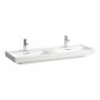 Laufen Meda porcelán dupla mosdó 130x46 cm 3 csaplyukkal és túlfolyóval, fehér H8141120001081