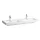Laufen Meda porcelán dupla mosdó 130x46 cm 2 csaplyukkal és túlfolyó nélkül, fehér H8141120001111