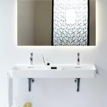   Laufen Val matt fehér kettős mosdó 120x42cm, 1 csaplyukkal H8142827571041