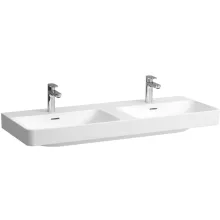 Laufen Pro X porcelán duplamosdó 120x46 cm, 3 csaplyukkal és túlfolyóval, fehér kivitelben.