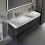 Laufen Pro X porcelán duplamosdó 120x46 cm, 3 csaplyukkal és túlfolyóval, fehér kivitelben.