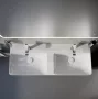 Laufen Pro X porcelán dupla mosdó 120x46 cm, csaplyuk nélkül és túlfolyóval, fehér kivitelben.