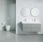 Laufen Pro X porcelán dupla mosdó 120x46 cm, csaplyuk nélkül és túlfolyóval, fehér kivitelben.