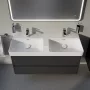 Laufen Pro X porcelán dupla mosdó 120x46 cm, csaplyuk és túlfolyó nélkül, fehér kivitelben.