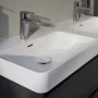 Laufen Pro X porcelán dupla mosdó 120x46 cm, csaplyuk és túlfolyó nélkül, fehér kivitelben.