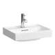 Laufen Meda porcelán kézmosó 45x35 cm csapluykkal és túlfolyóval, fehér H8151110001041