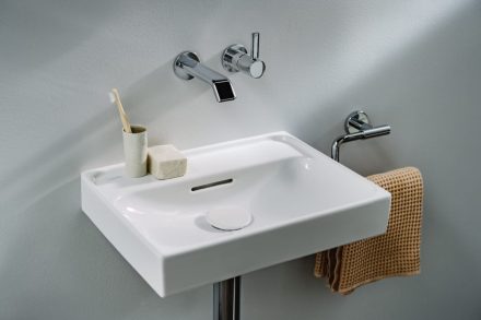 Laufen Meda porcelán kézmosó 45x35 cm túlfolyóval és csaplyuk nélkül, fehér H8151110001091
